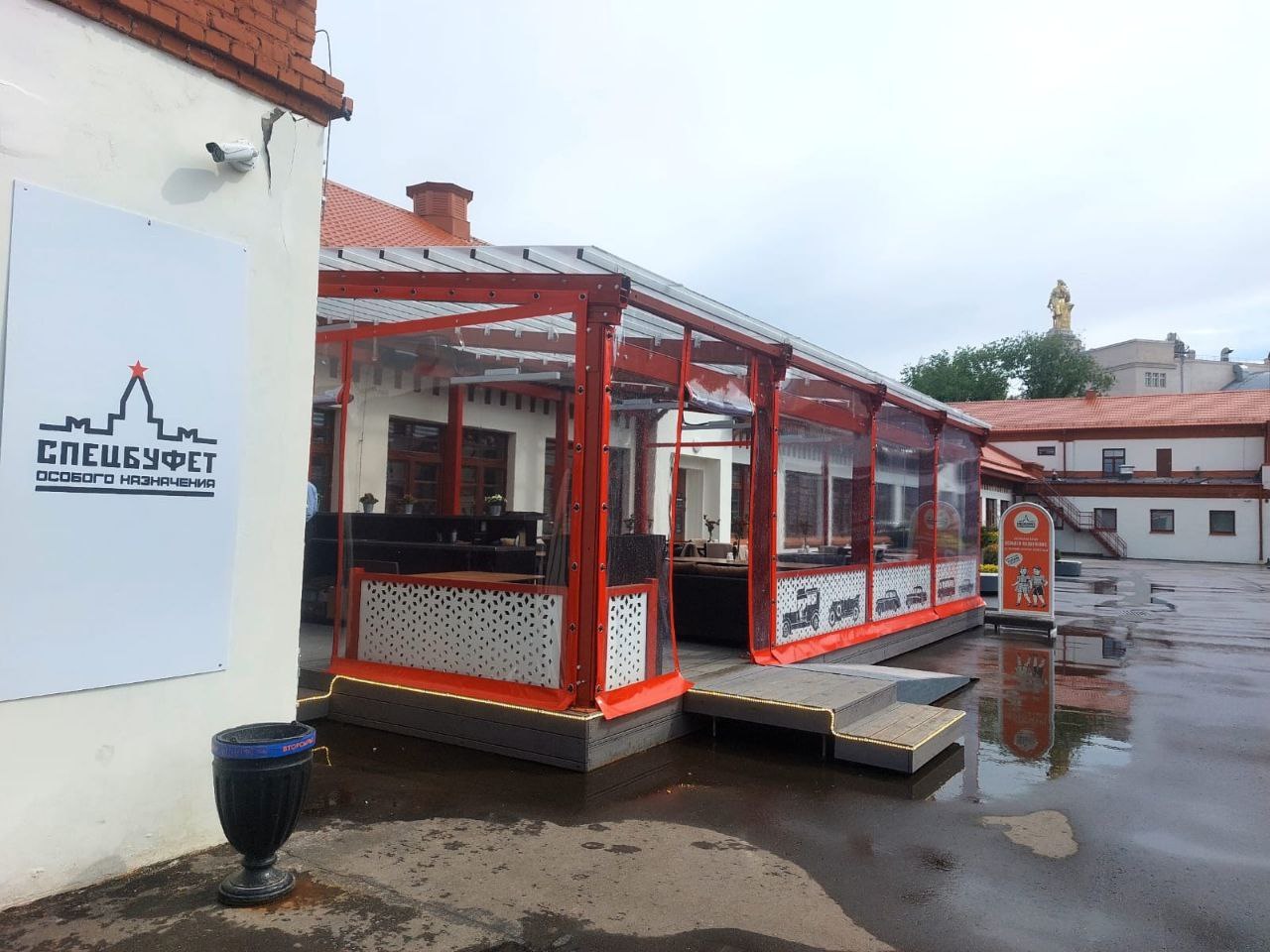 ПВХ шторы для летней террасы кафе в посёлке Уразово